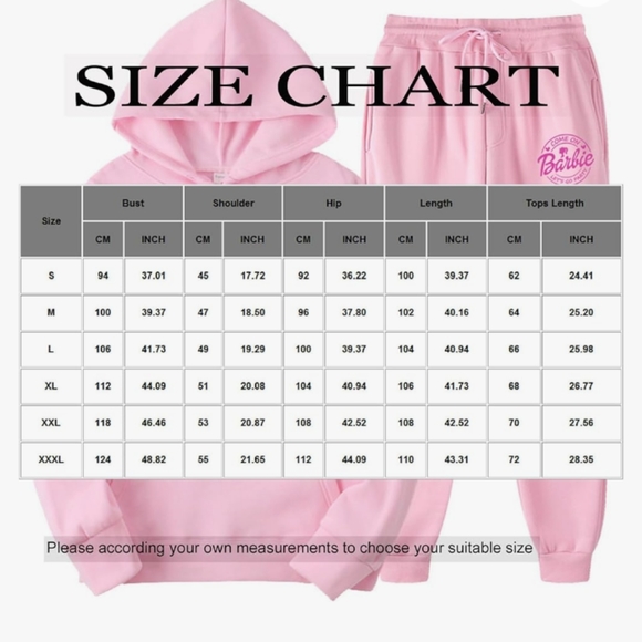 Women's Barbie Pink Jogger Set NWOT - Picture 3 of 7